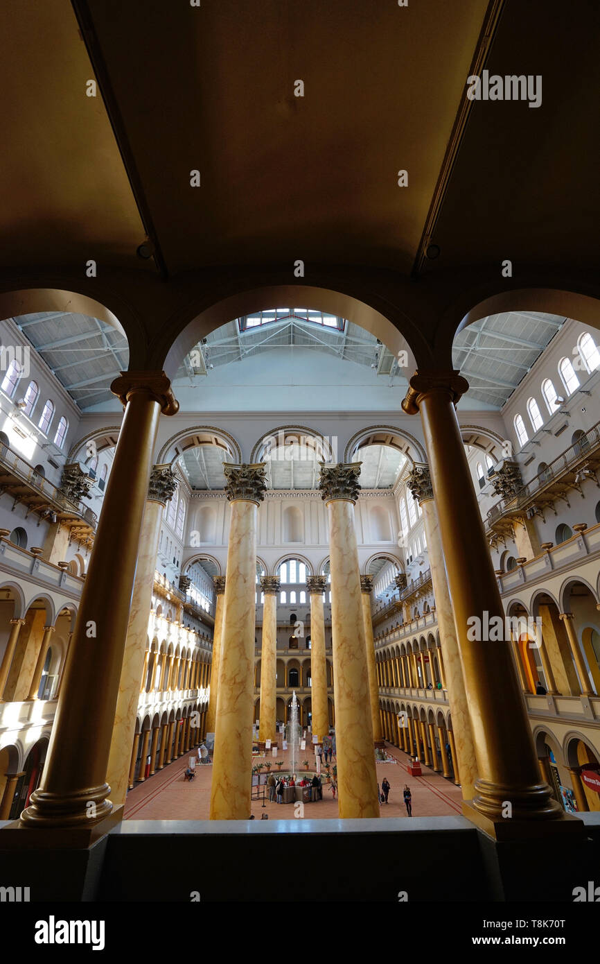 The interior view of the Great Hall of National Building Museum ...