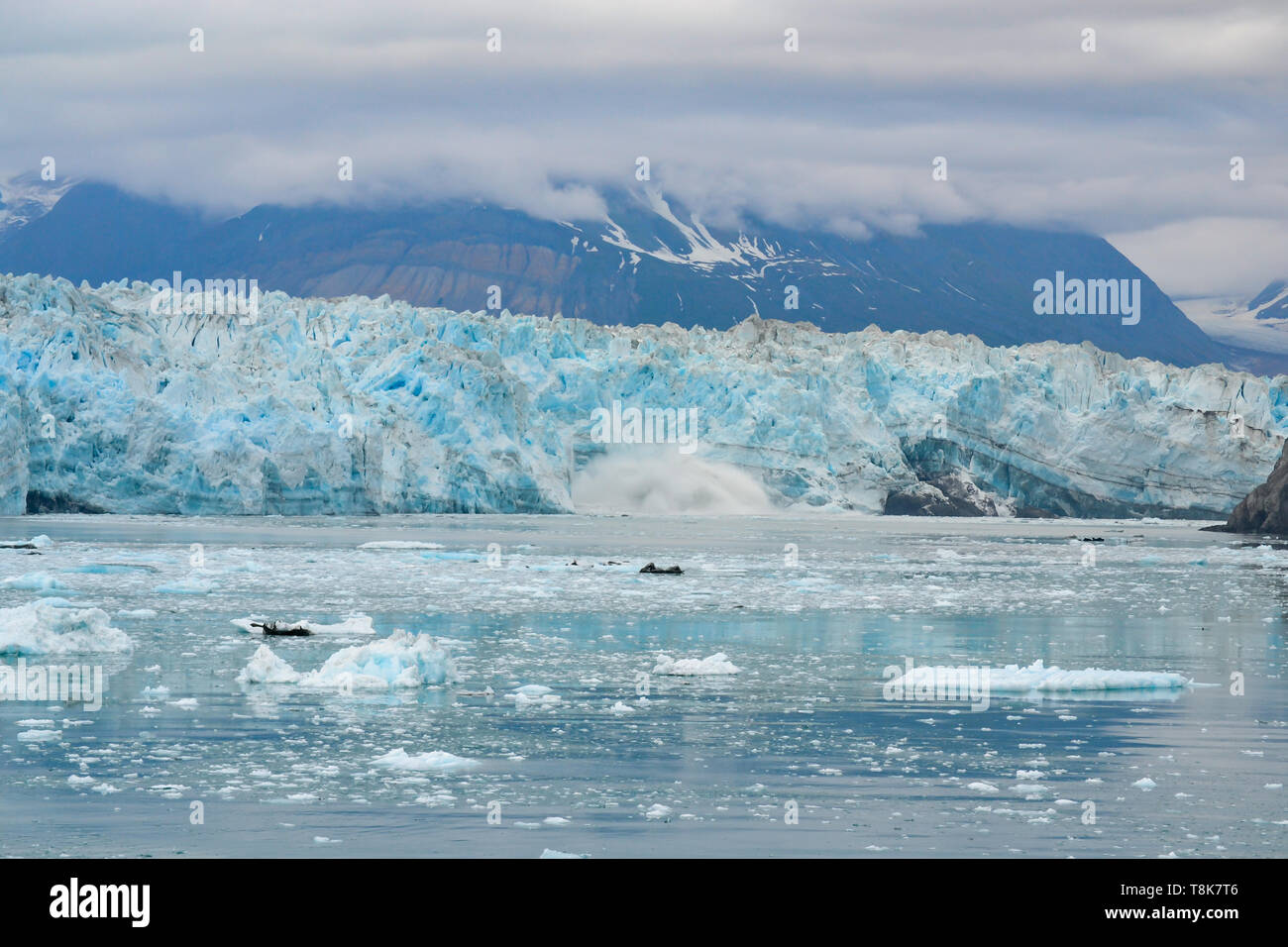 Glacier in Alaska seen from cruise ship Stock Photo
