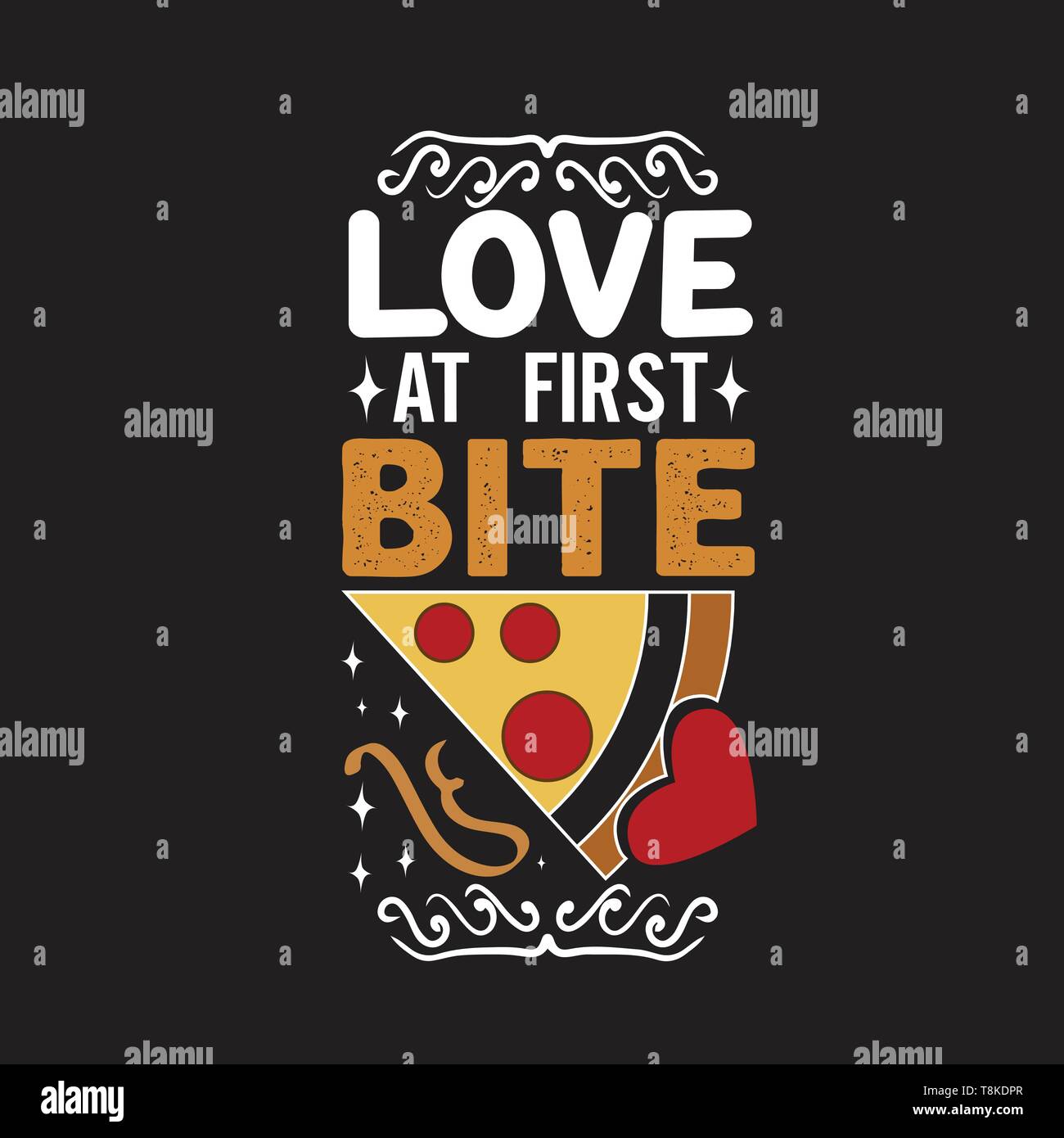 First bite of pizza Stock Vector Images Alamy
