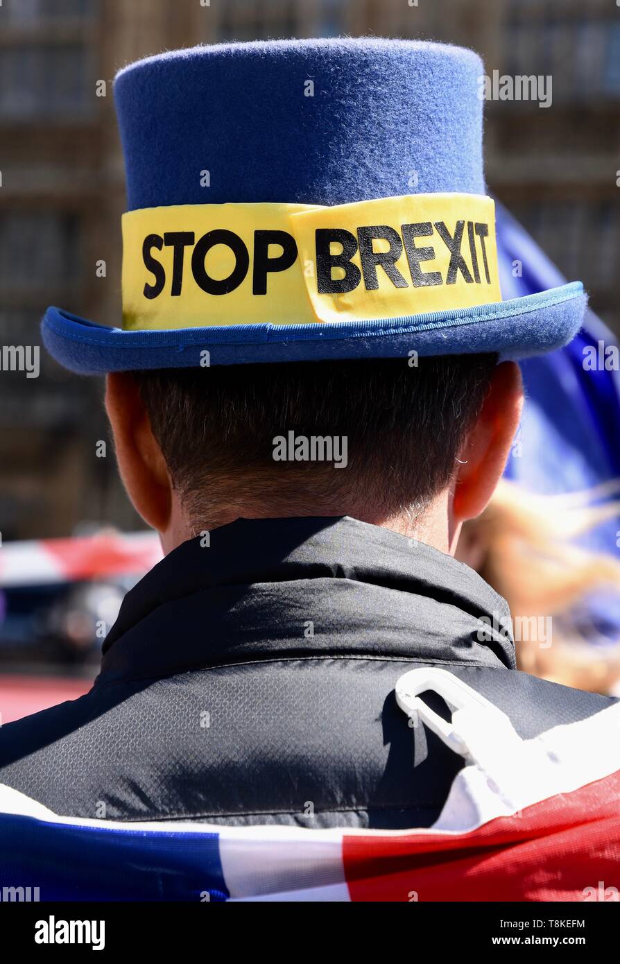 Steve Bray, Activist, SODEM.  Anti Brexit Protest, Parliament Square, London Stock Photo