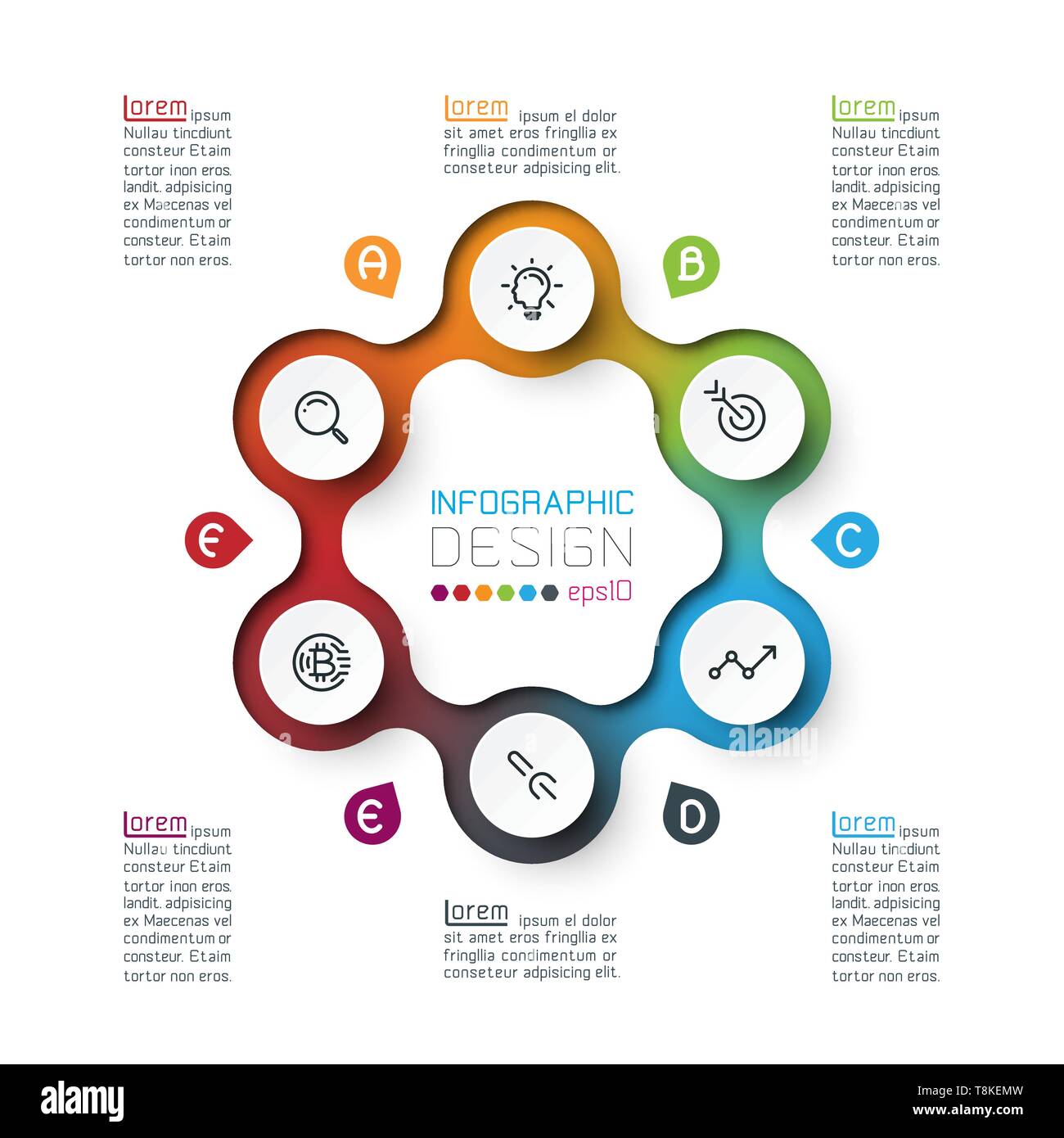 Six circles with business icon infographics Stock Vector Image & Art ...