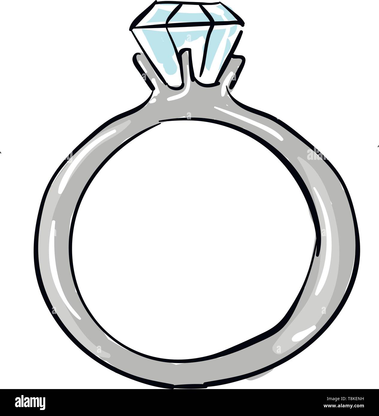 Painting of a white diamond ring serves as the perfect engagement ring