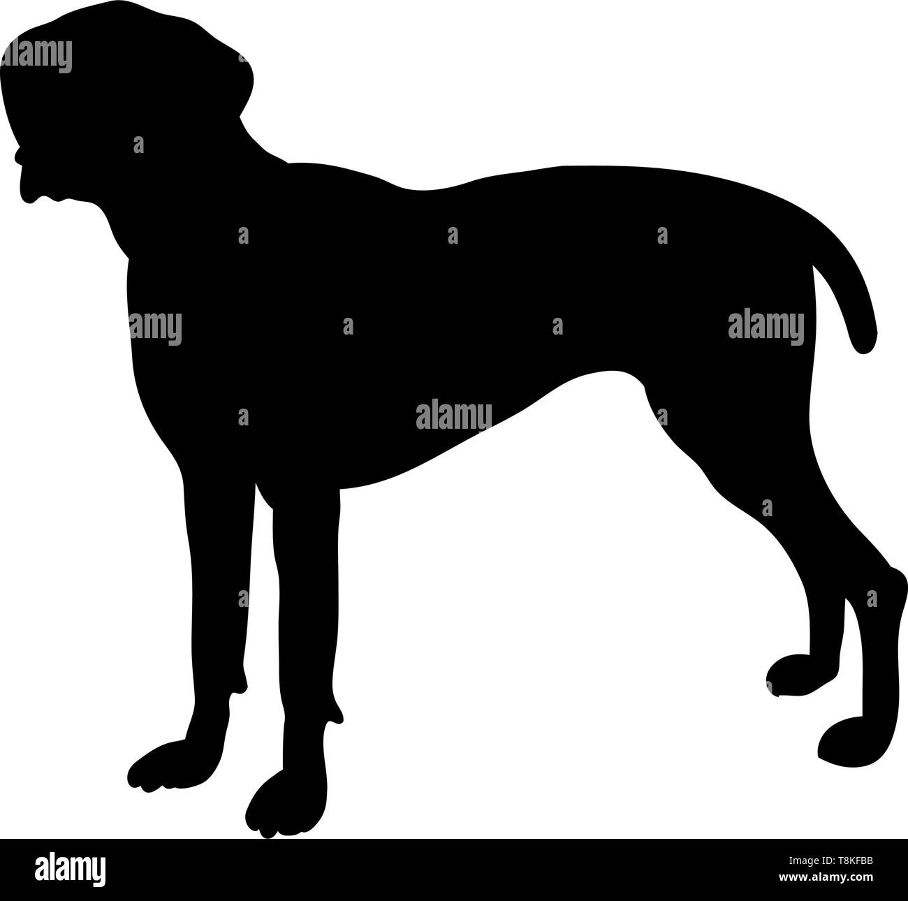 German Pointer Dog Silhouette. Smooth Vector Illustration. Stock Vector