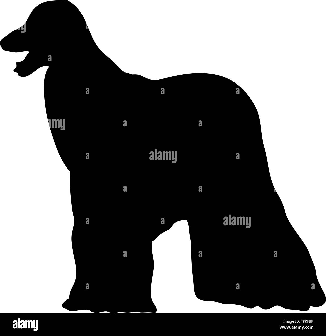 Afghan Hound Dog Silhouette. Smooth Vector Illustration. Stock Vector