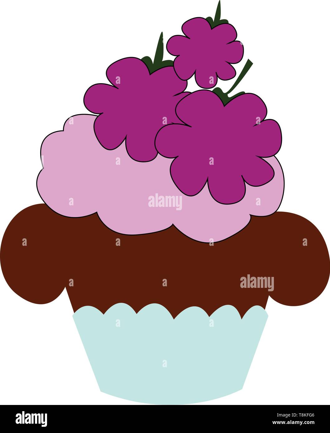 It is the cake made using the blackberries as one of the major ingredients., vector, color drawing or illustration. Stock Vector