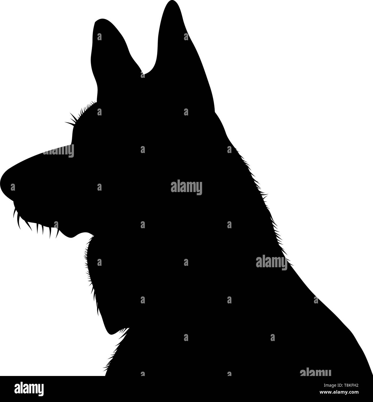 German Shepherd Dog Silhouette. Smooth Vector Illustration Stock Vector ...