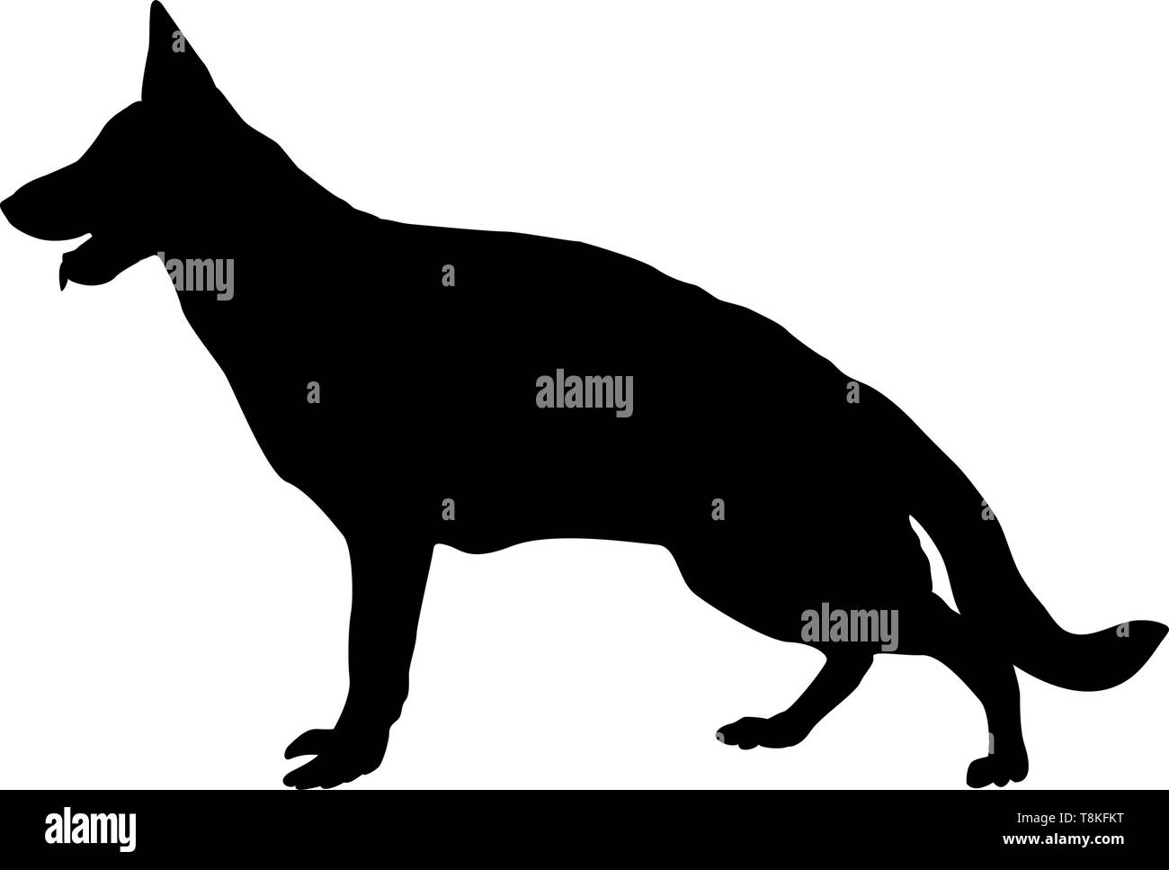 German Shepherd Dog Silhouette. Smooth Vector Illustration Stock Vector ...