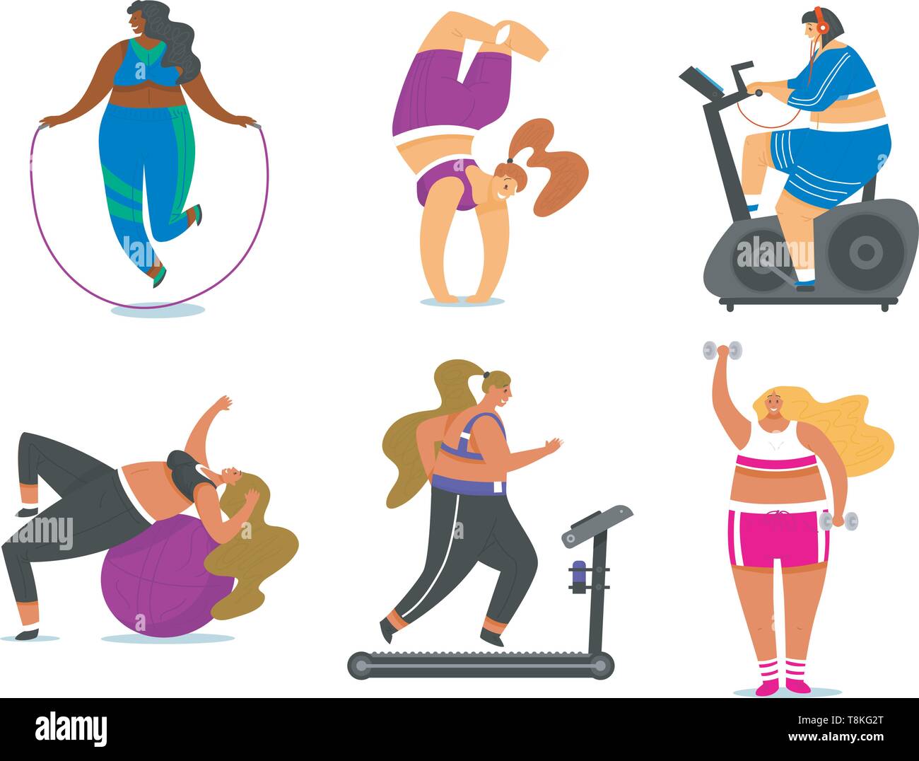 Curvy woman gym Stock Vector Images Alamy