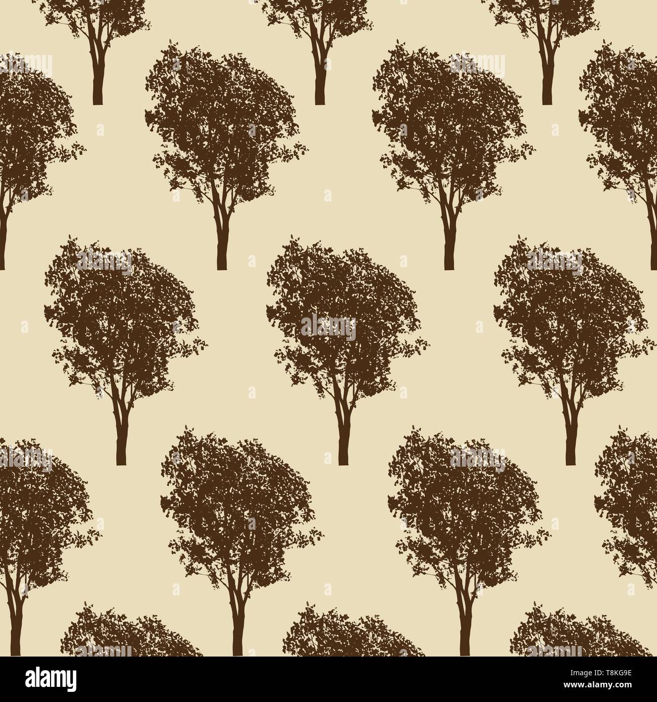 Trees pattern texture design, vector illustration. Tree print for ...