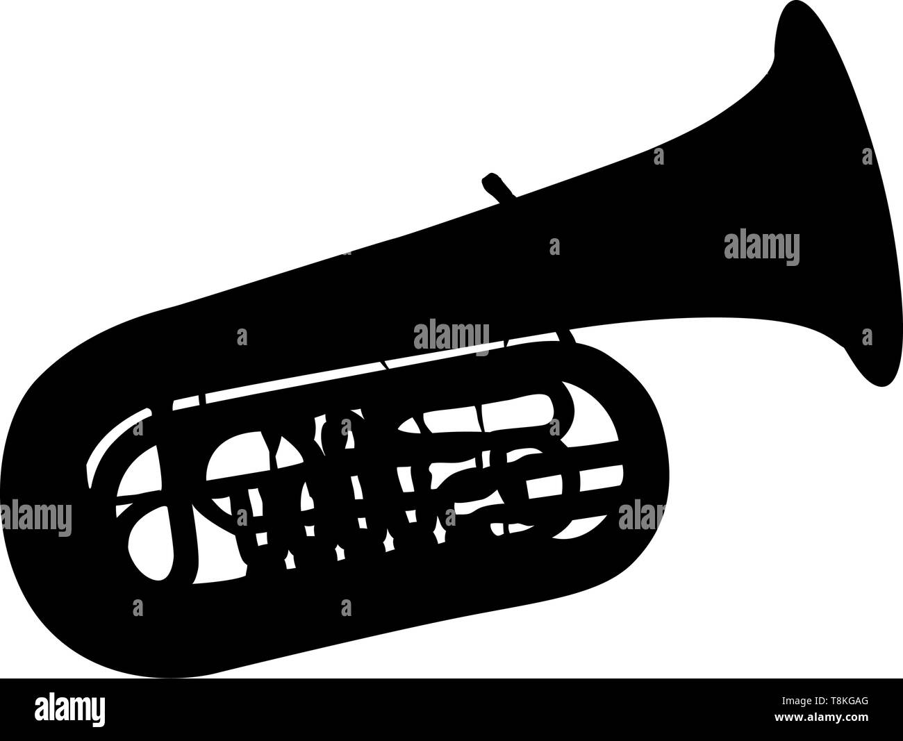 Tuba Wind Musical Instrument Silhouette Vector Illustration Stock Vector Image Art Alamy