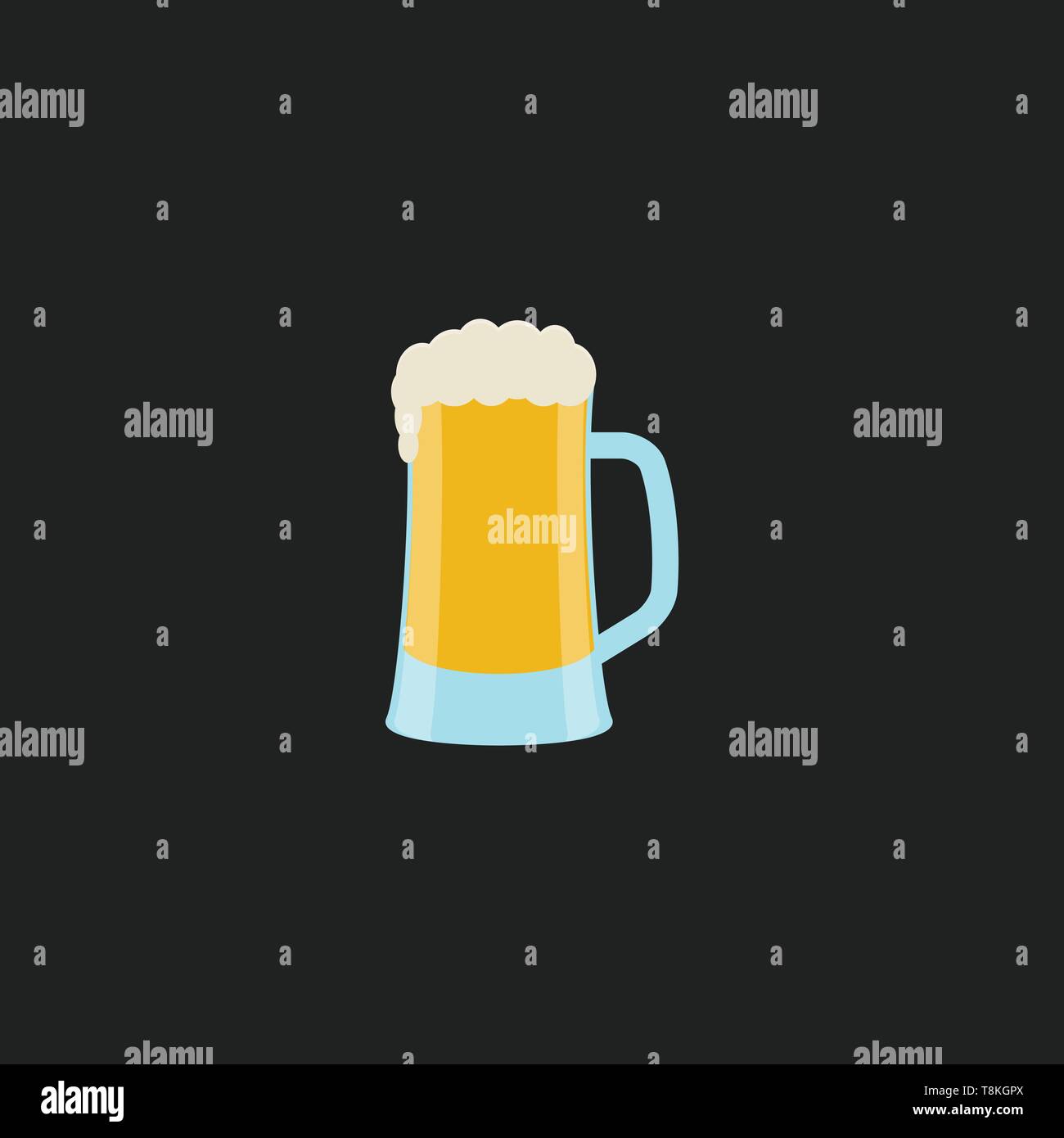 It is beer served from a barrel or tank instead of from can or bottle., vector, color drawing or illustration. Stock Vector
