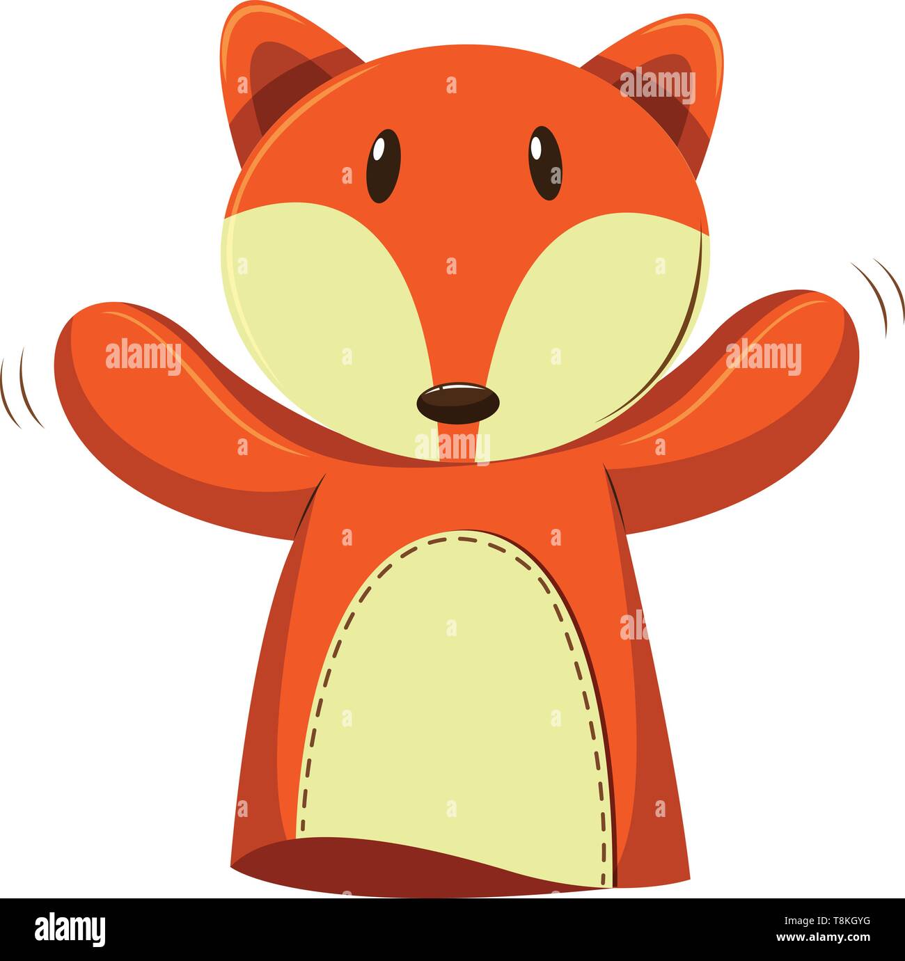 Cute Baby Fox Animal Vector Illustration Drawing Stock Vector