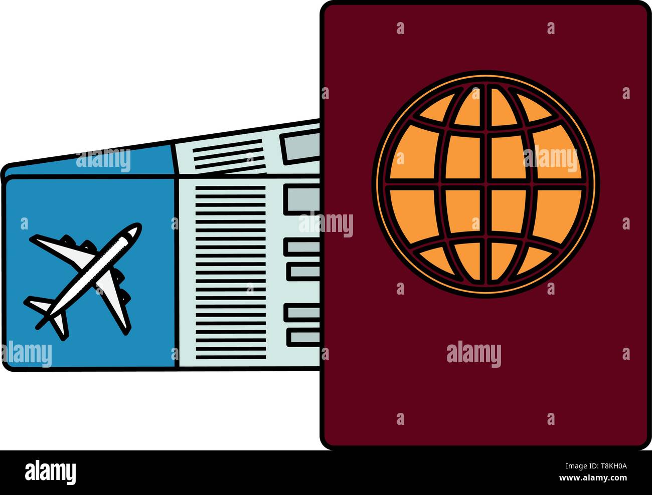 passport document with tickets flight vector illustration design Stock ...