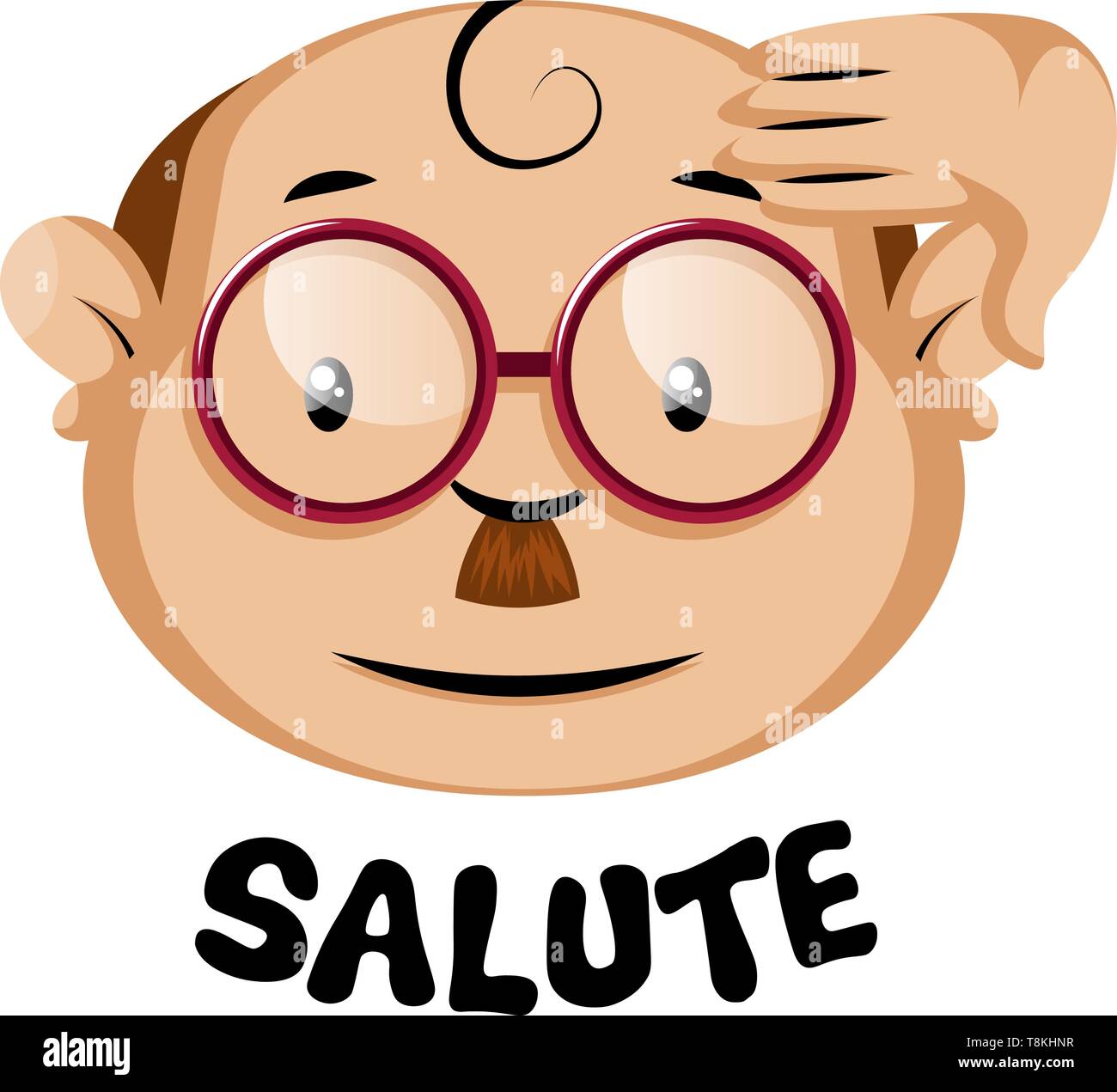 funny-human-emoji-with-a-salute-symbol-and-letters-illustration
