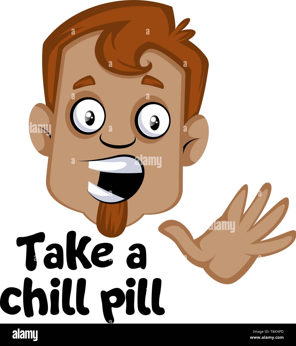 Human emoji with a take a chill pill expression, illustration, vector on  white background Stock Vector Image & Art - Alamy