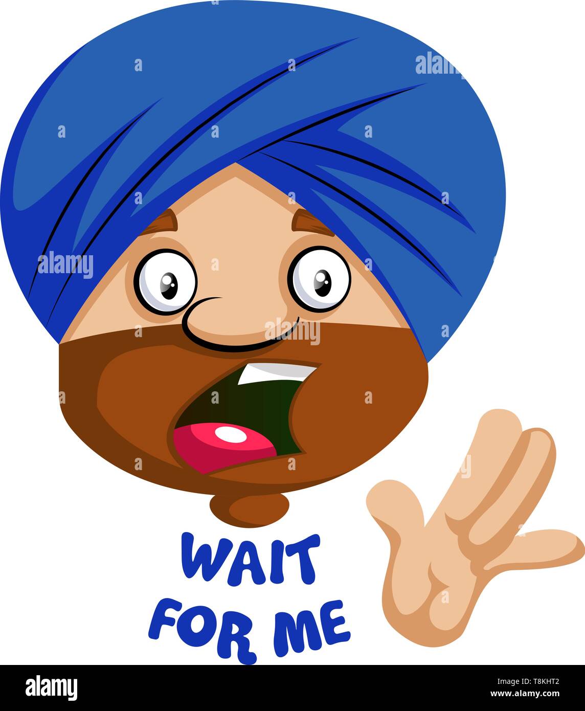 Muslim human emoji with wait for me expression, illustration, vector on ...