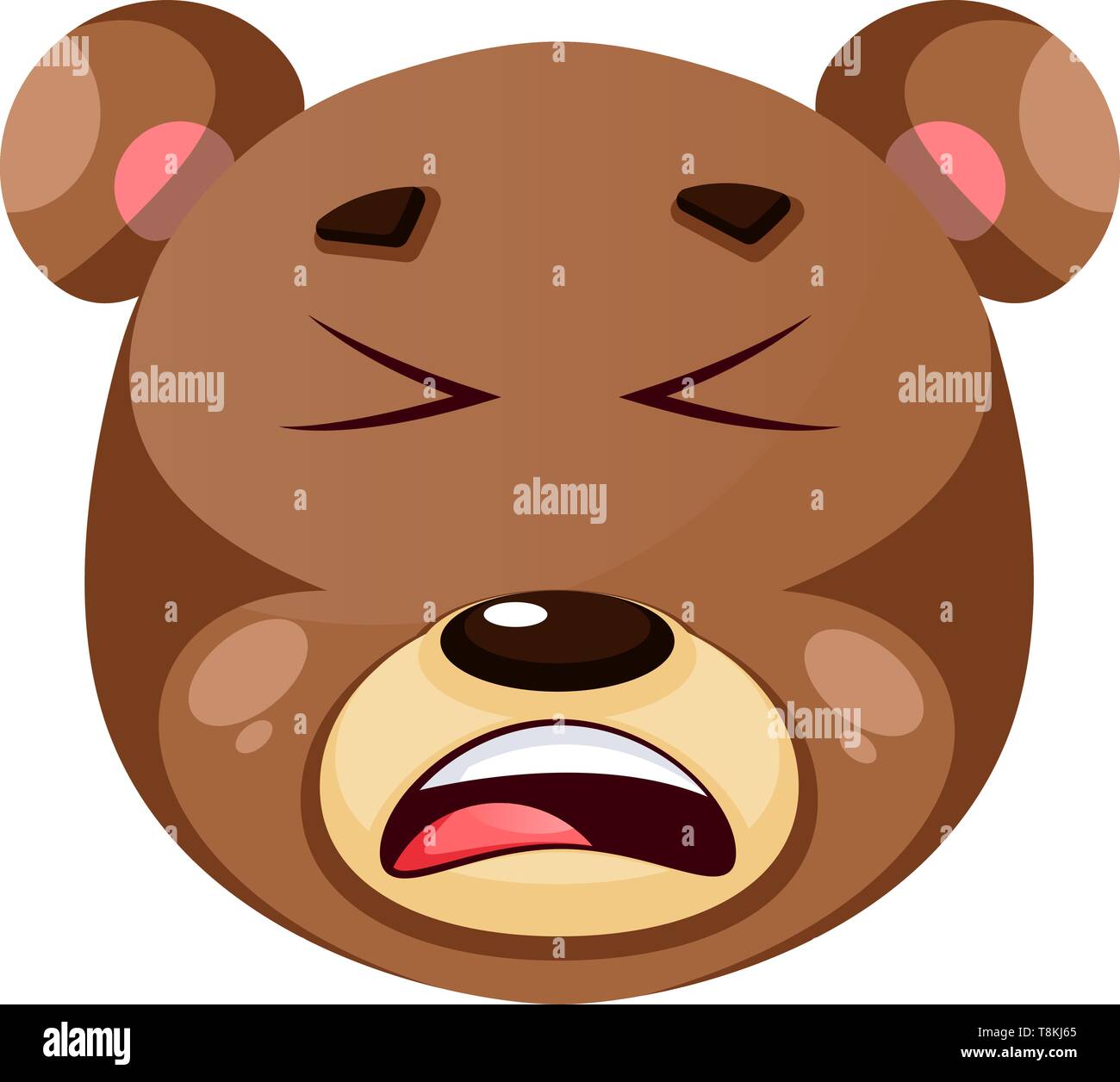 Bear is feeling annoyed, illustration, vector on white background. Stock Vector