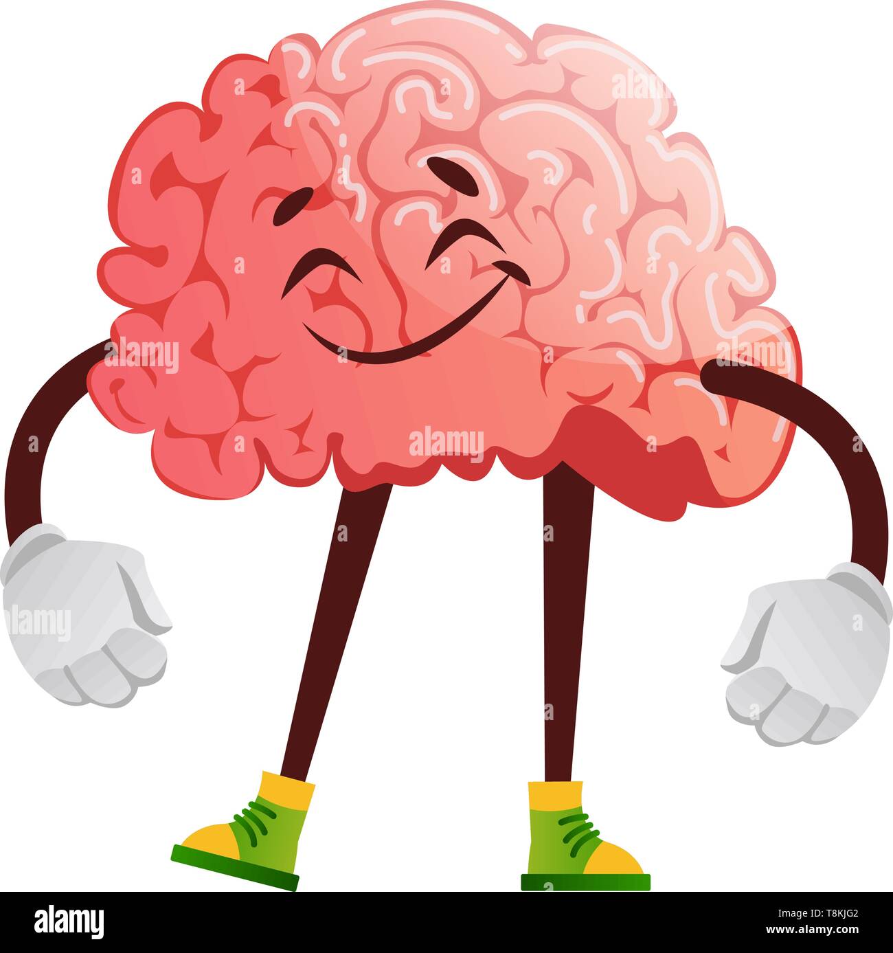 Brain is satisfied, illustration, vector on white background. Stock Vector