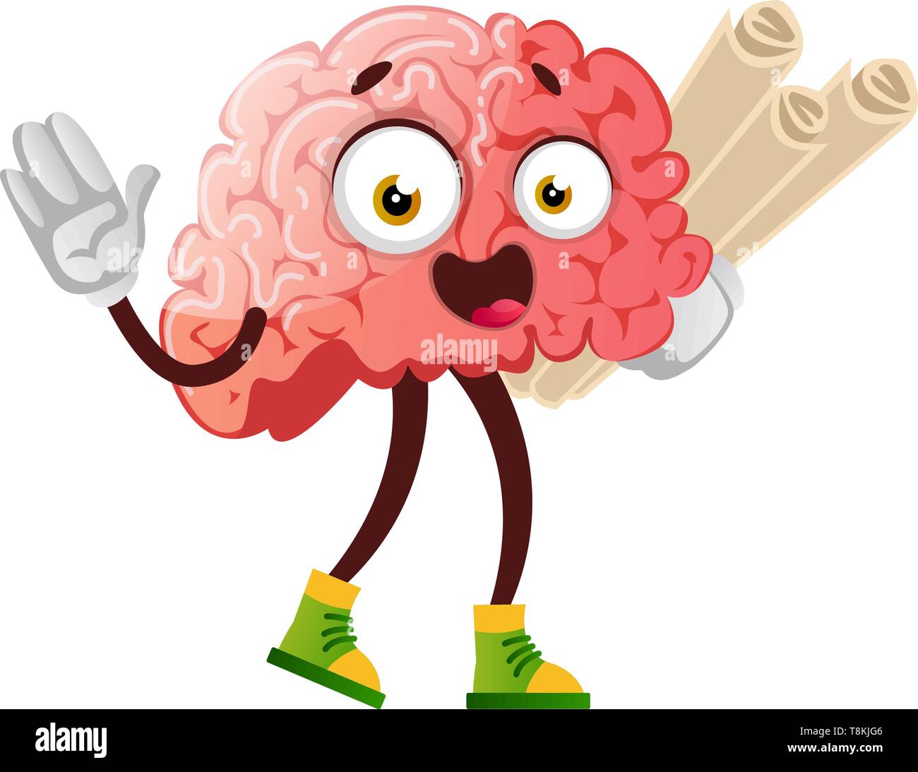 Brain has some plans, illustration, vector on white background. Stock Vector