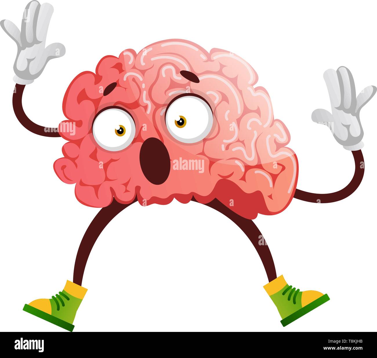 Brain is stunned, illustration, vector on white background. Stock Vector