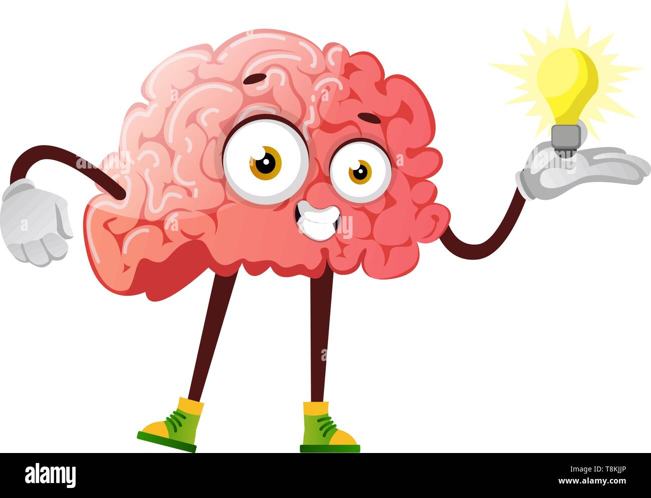 Brain has a great idea, illustration, vector on white background. Stock Vector