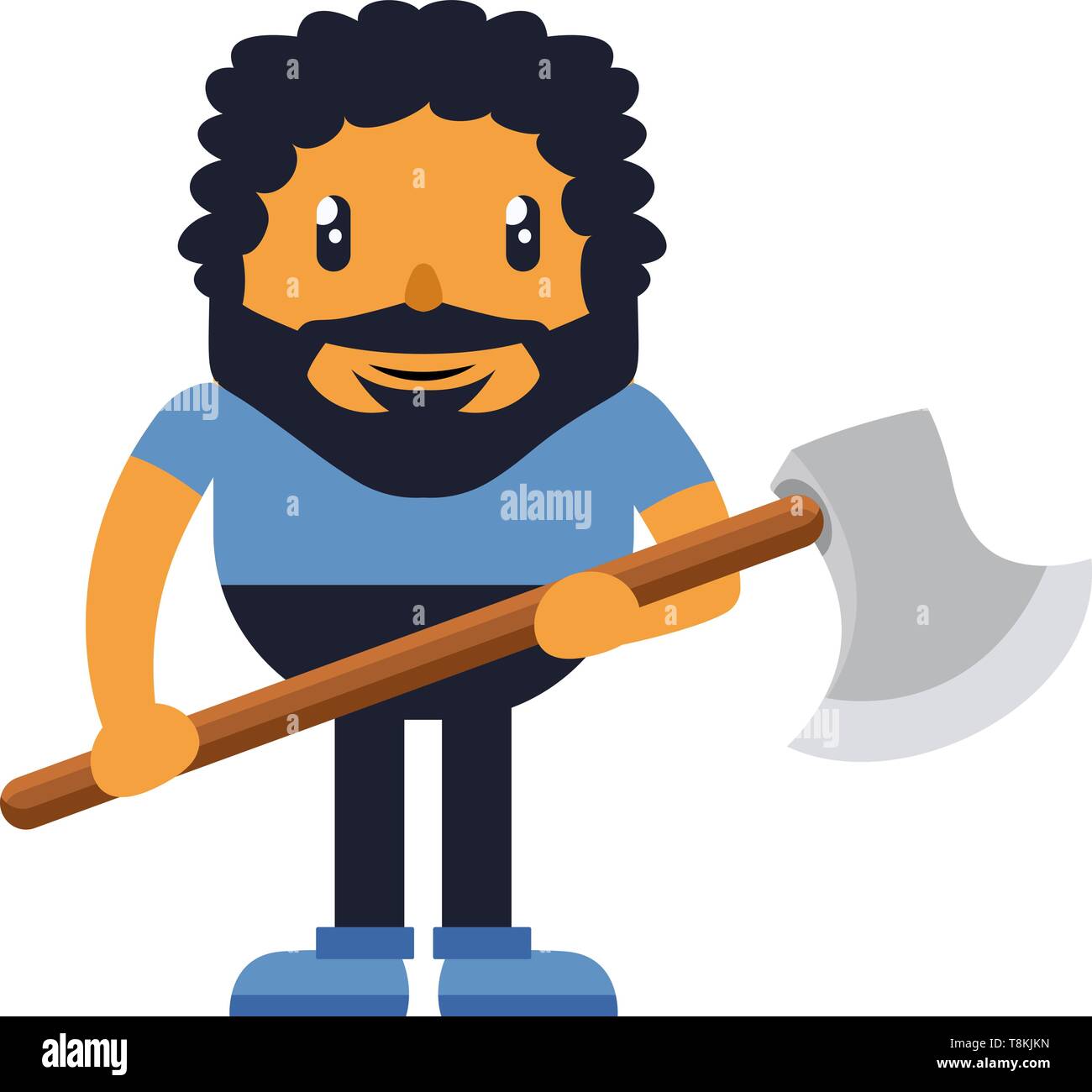 Man holding axe, illustration, vector on white background Stock Vector Image & Art Alamy