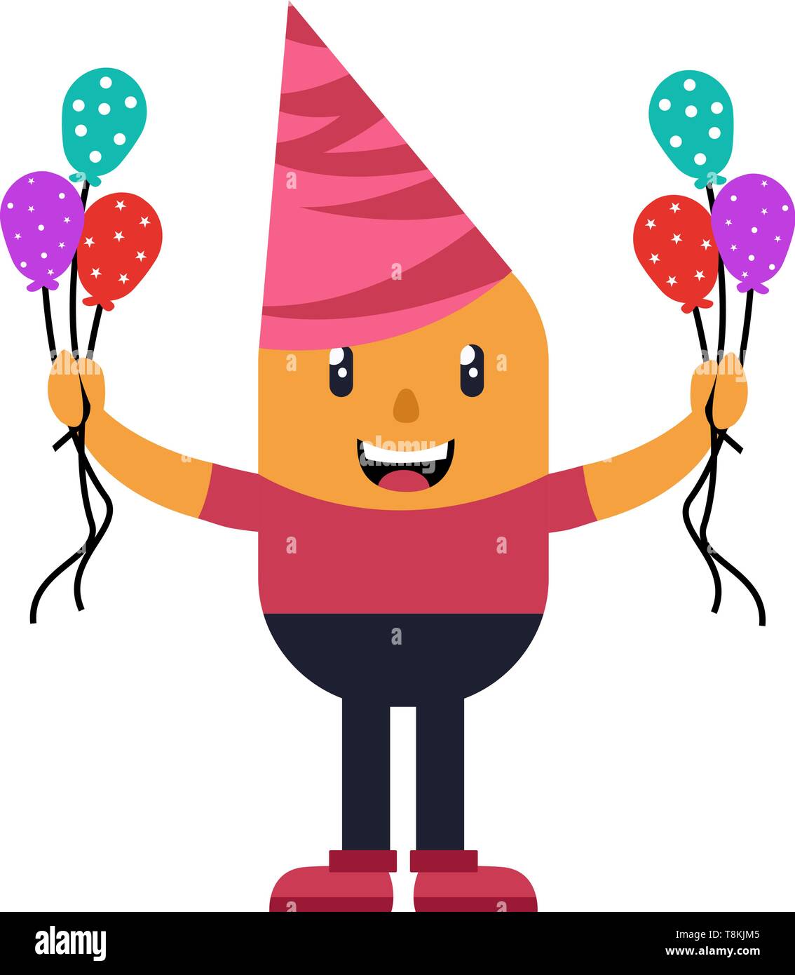 Man with balloons, illustration, vector on white background Stock Vector Image & Art Alamy