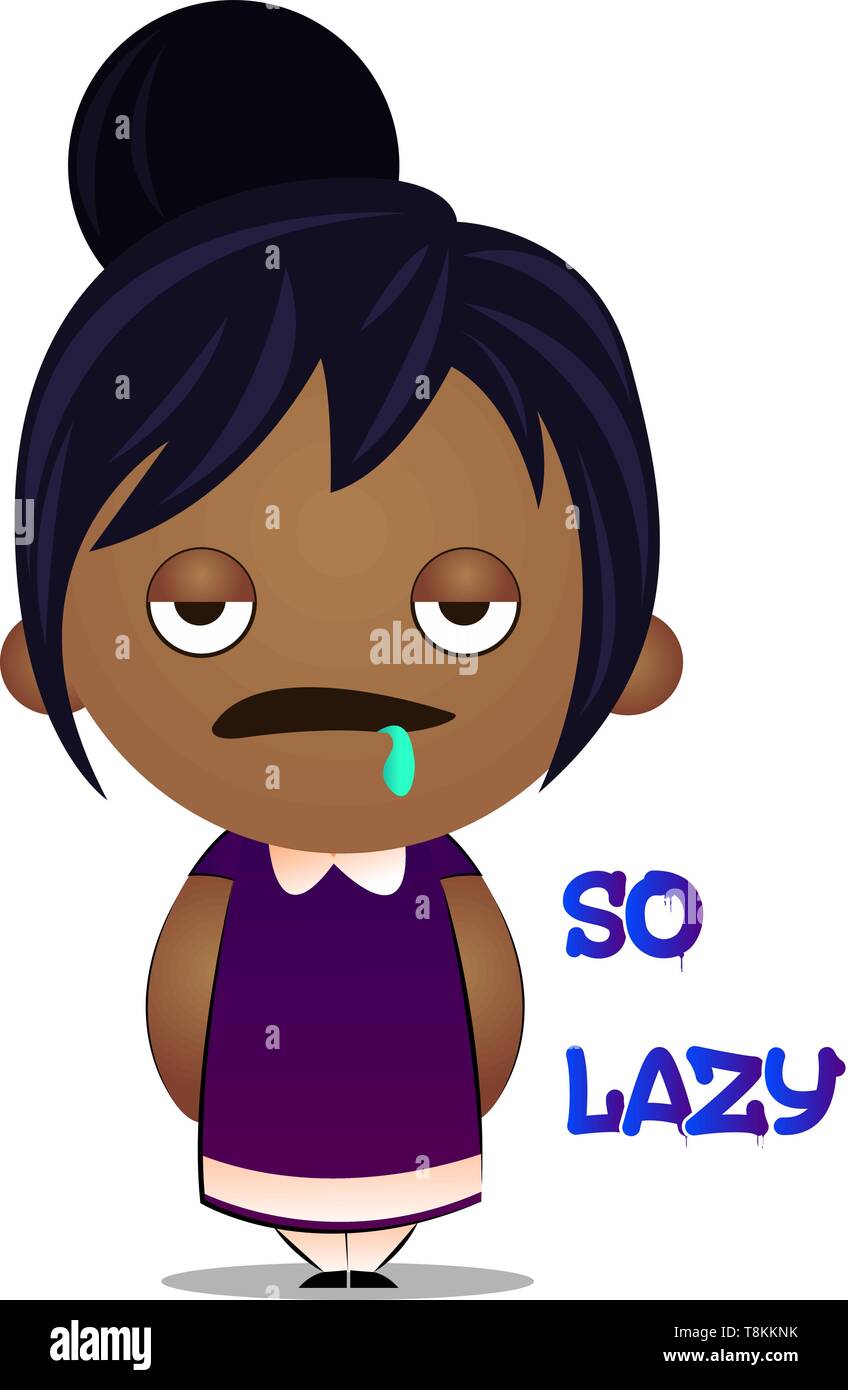 Little girl is feeling lazy, illustration, vector on white background Stock  Vector Image \u0026 Art - Alamy, image size:848x1390