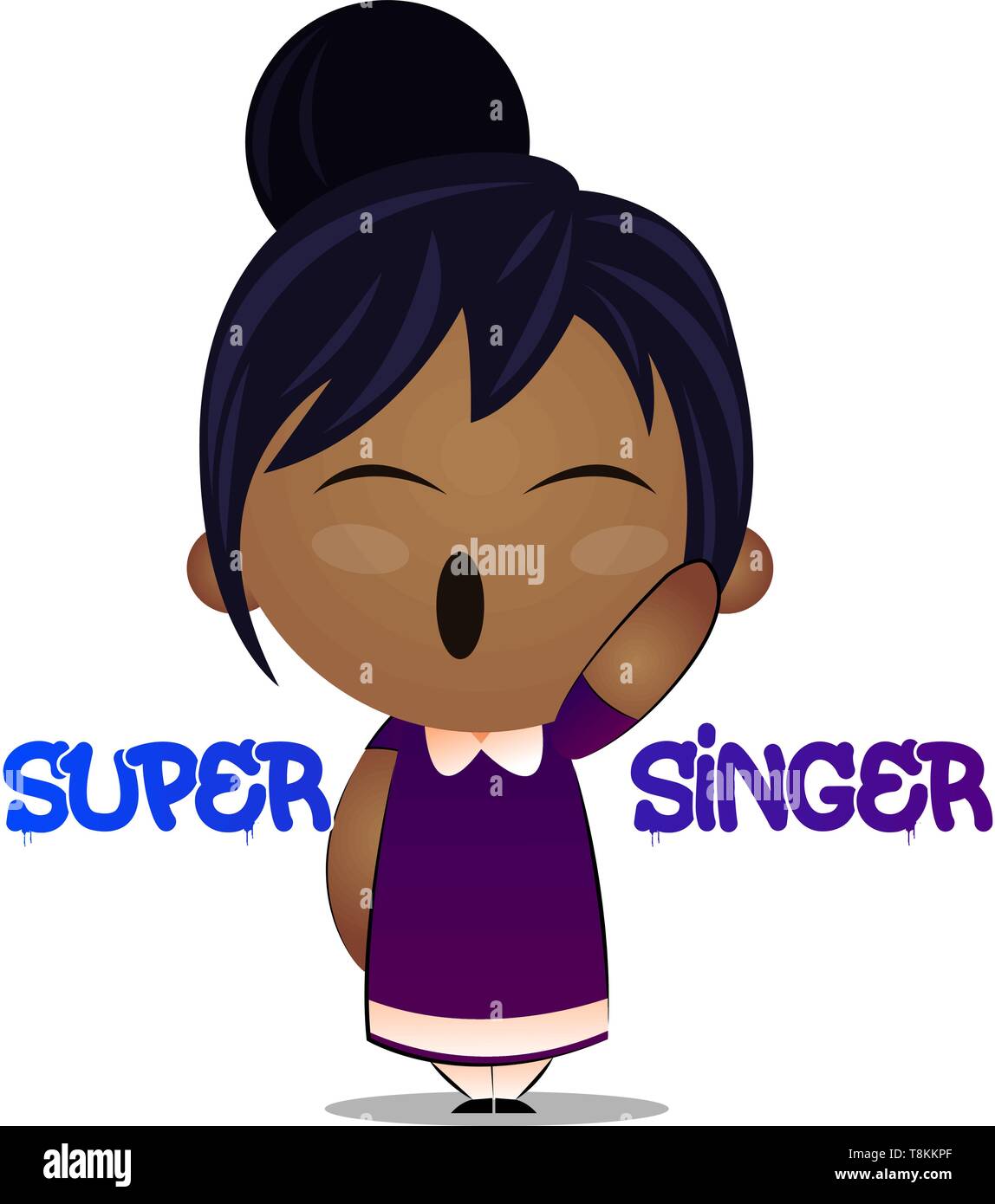 Little girl is singing, illustration, vector on white background Stock  Vector Image & Art - Alamy