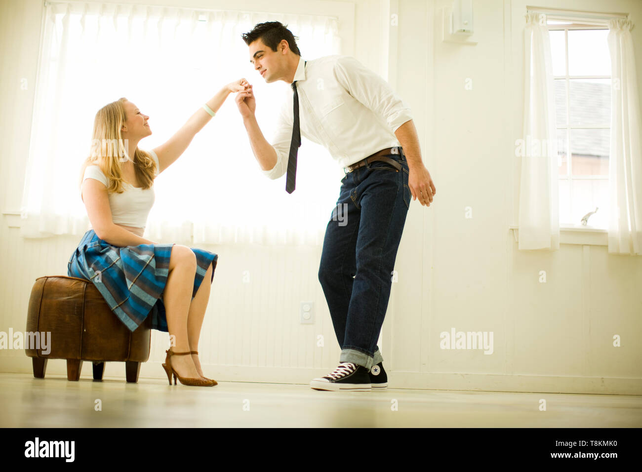 Man kissing hand woman hi-res stock photography and images - Alamy