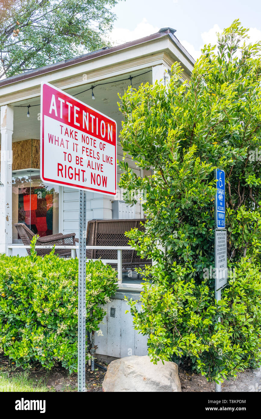 Sign outside an art gallery in Ojai, California All We Have is Now