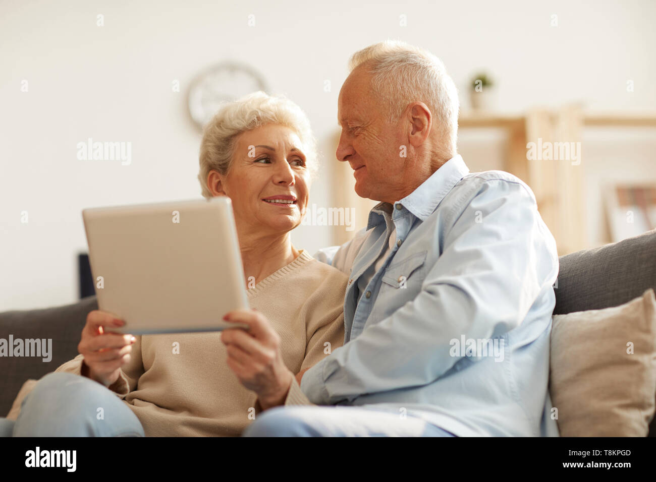 Senior Couple Using Tablet Stock Photo
