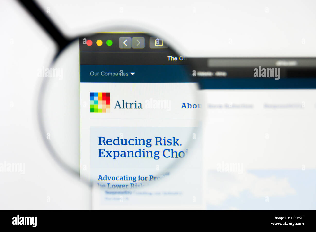 Altria Website Richmond, Virginia, USA - 8 May 2019: Illustrative Editorial of Altria ...