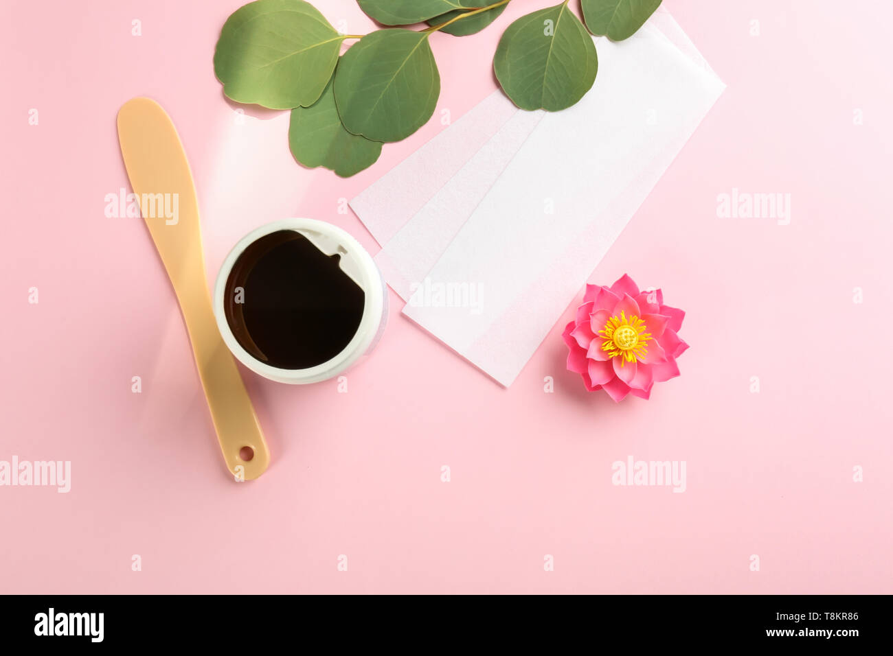 Set for epilation on color background Stock Photo