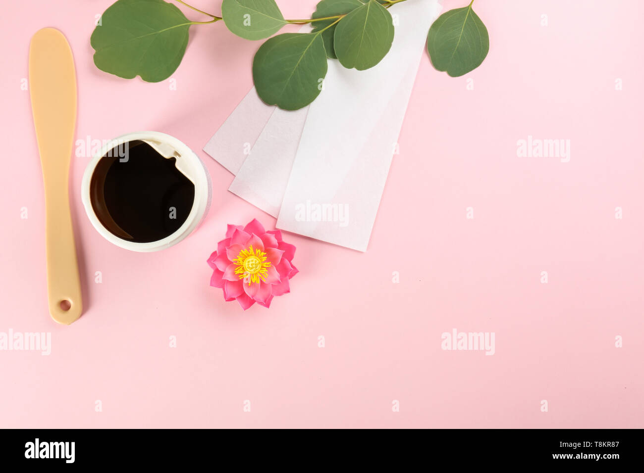 Set for epilation on color background Stock Photo