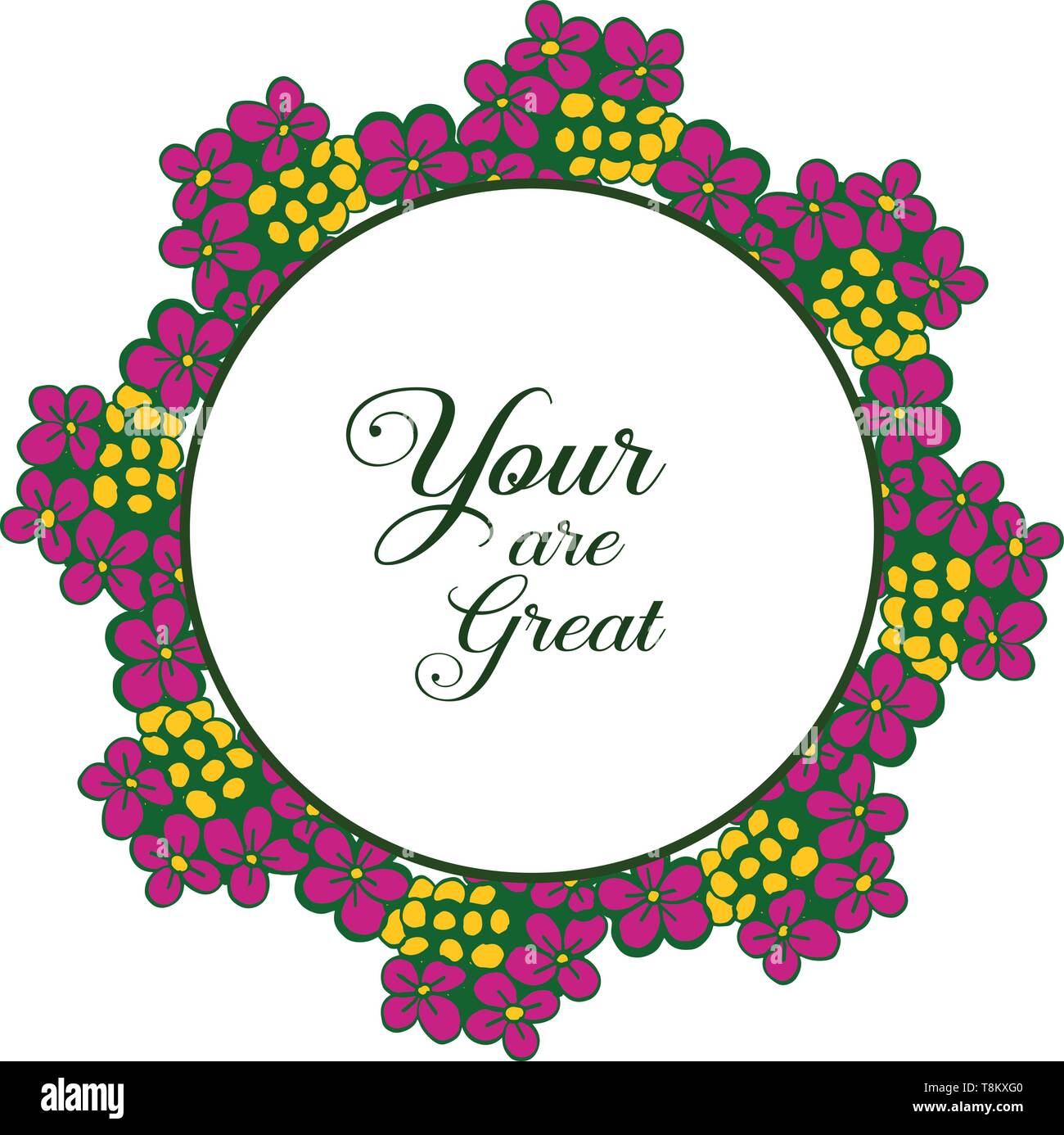 Vector illustration greeting card your are great with various crowd ...
