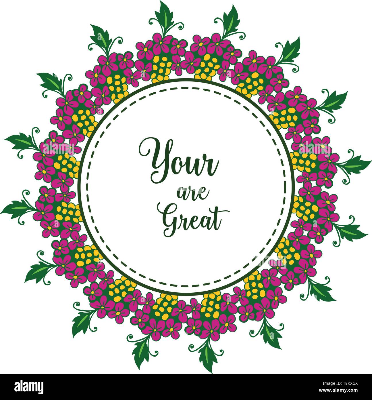 Vector illustration greeting card your are great with various crowd ...