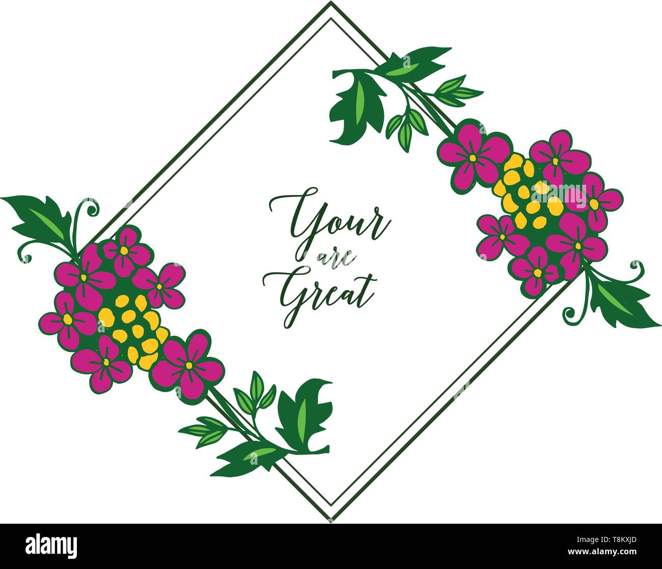 Vector illustration greeting card your are great with various crowd ...