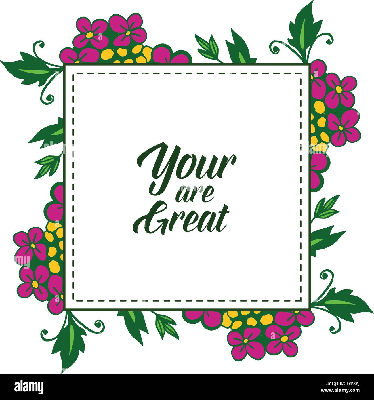 Vector illustration greeting card your are great with various crowd ...