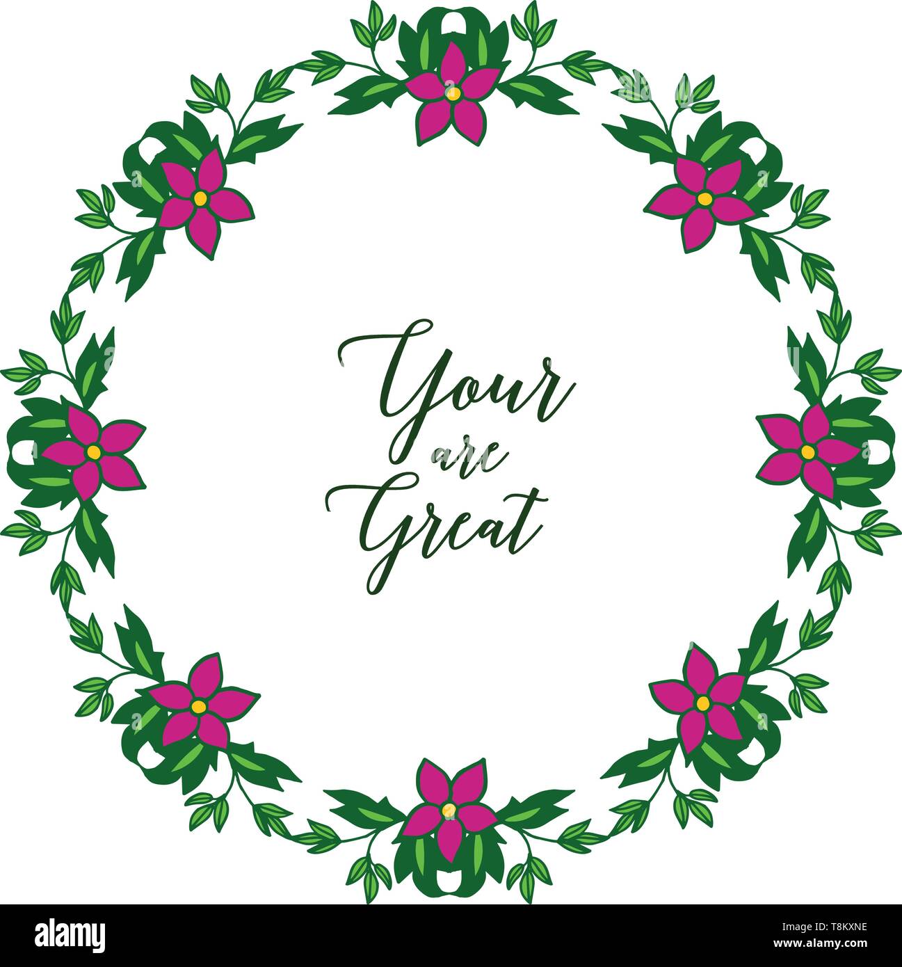 Vector illustration invitation card your are great with artwork green ...