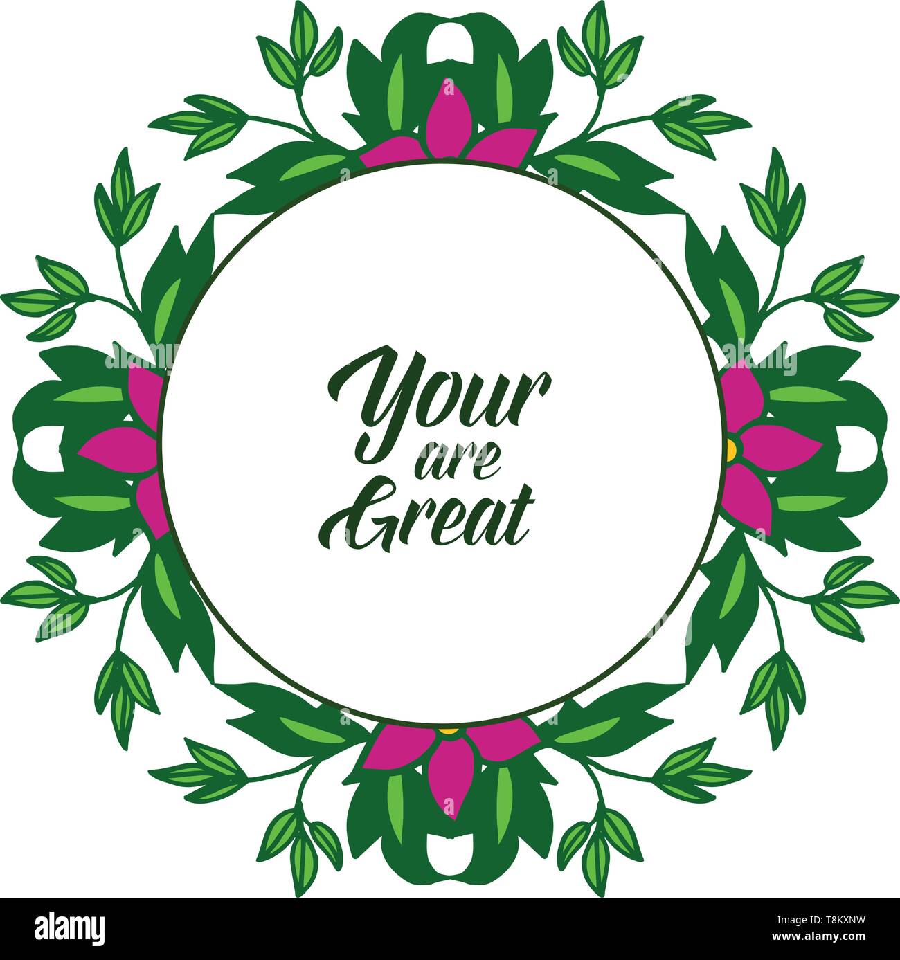 Vector illustration invitation card your are great with artwork green ...