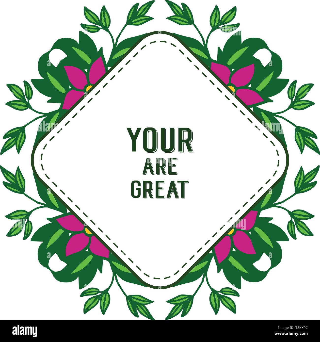Vector illustration invitation card your are great with artwork green ...