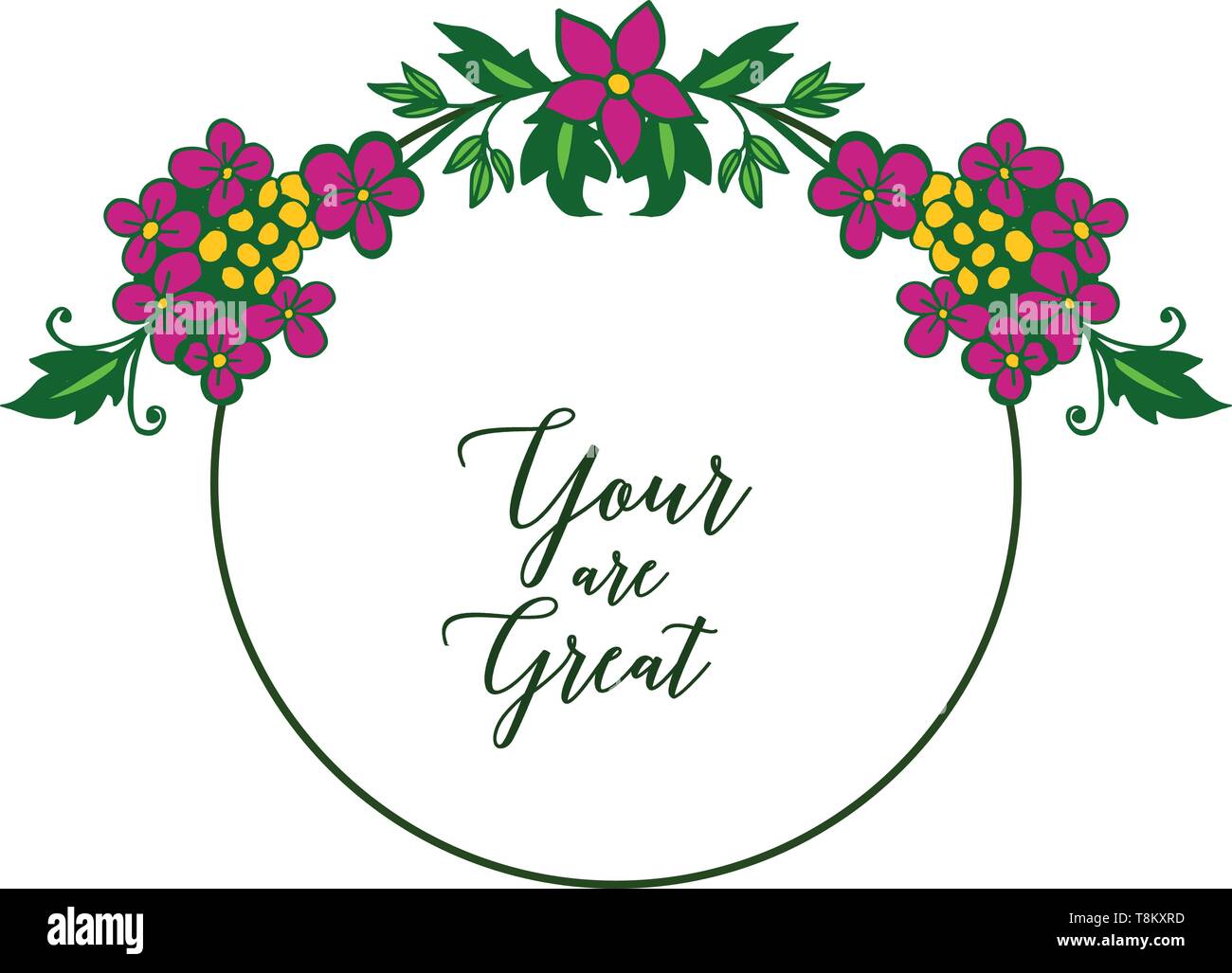 Vector illustration invitation card your are great with artwork green ...