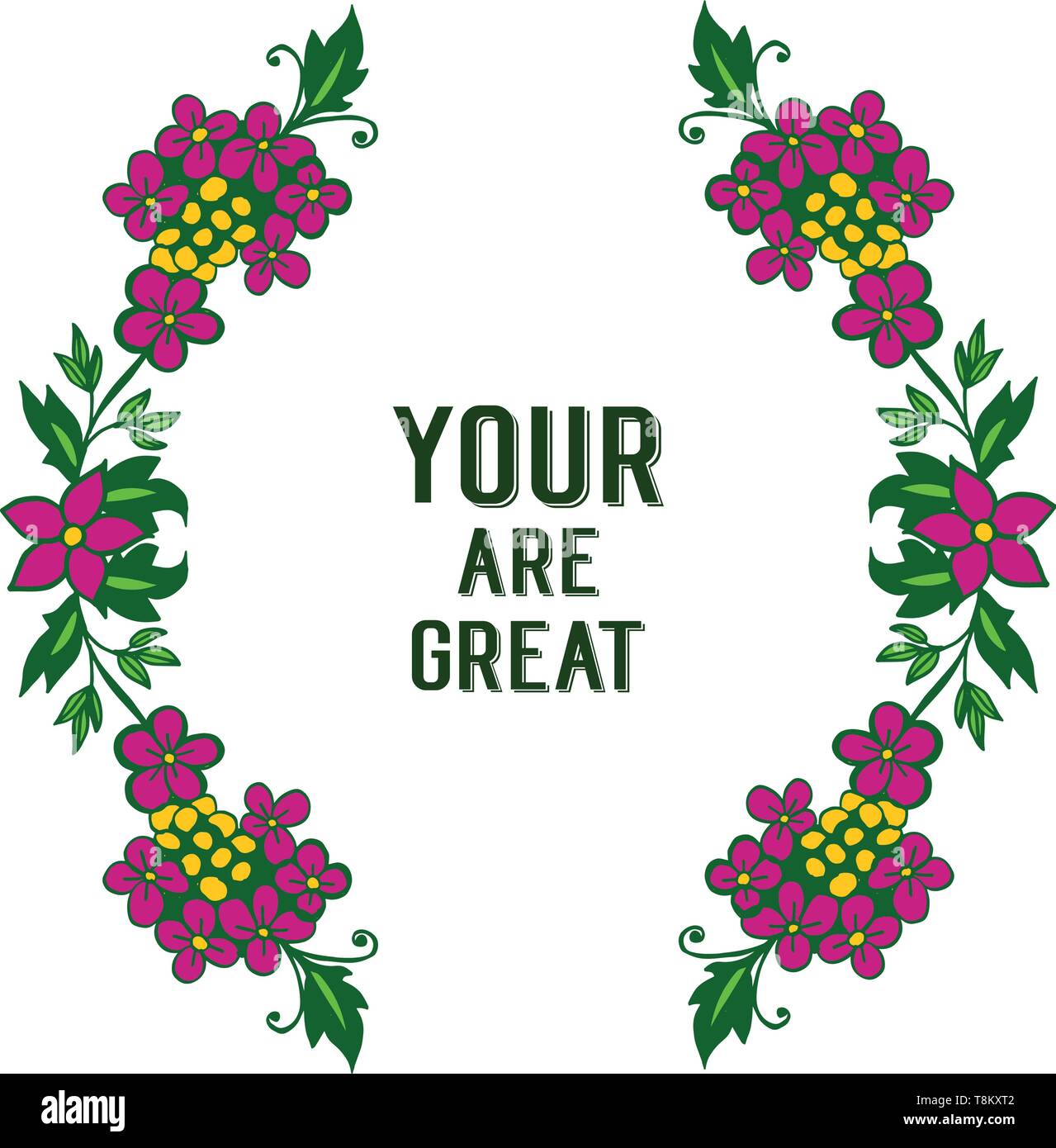 Vector illustration invitation card your are great with artwork green ...