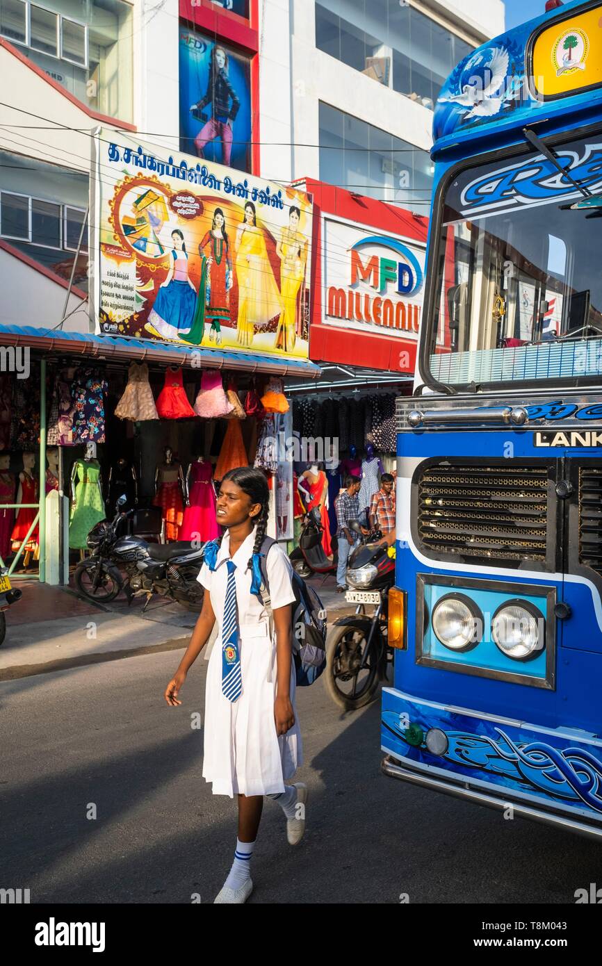 Sri Lanka, Northern province, Jaffna, bus station area Stock Photo Alamy