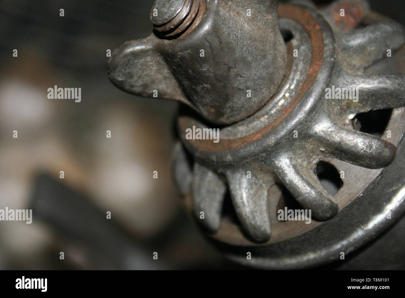 Old rusty cast iron meat grinder close up Stock Photo Alamy