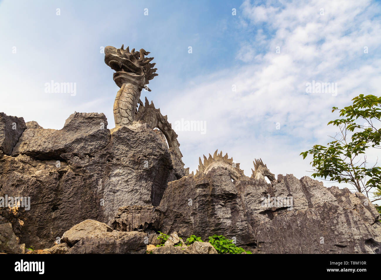 Stone Dragon on a Karst hill, near Hang Mua,  Ninh Binh Province, Vietnam, Asia Stock Photo