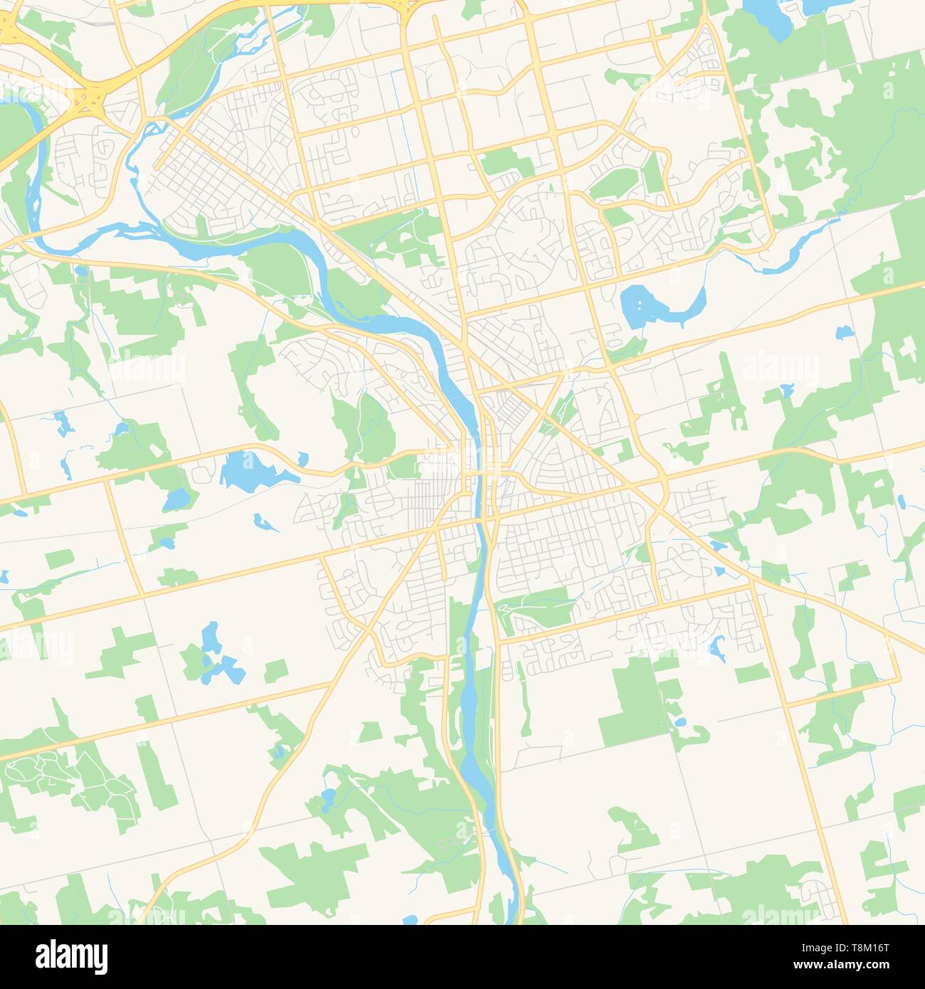 map of cambridge ontario Empty Vector Map Of Cambridge Ontario Canada Printable Road Map map of cambridge ontario