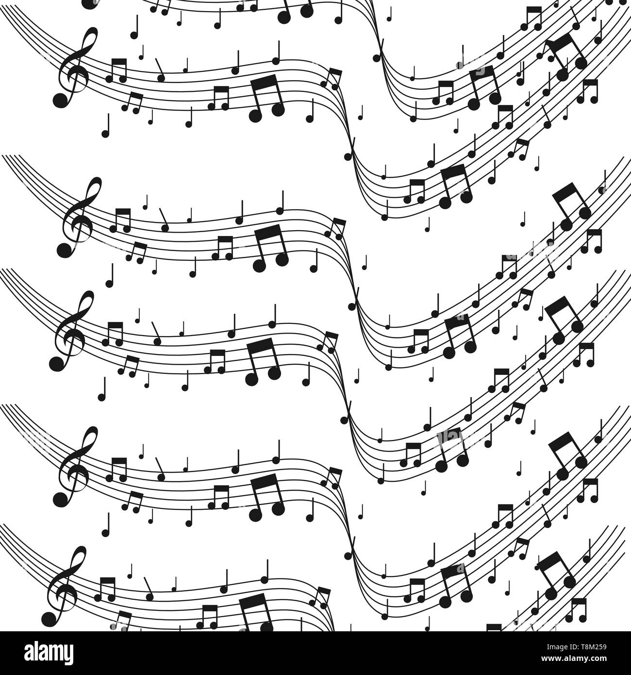 Music notes musical notes White background Vector illustrator Stock