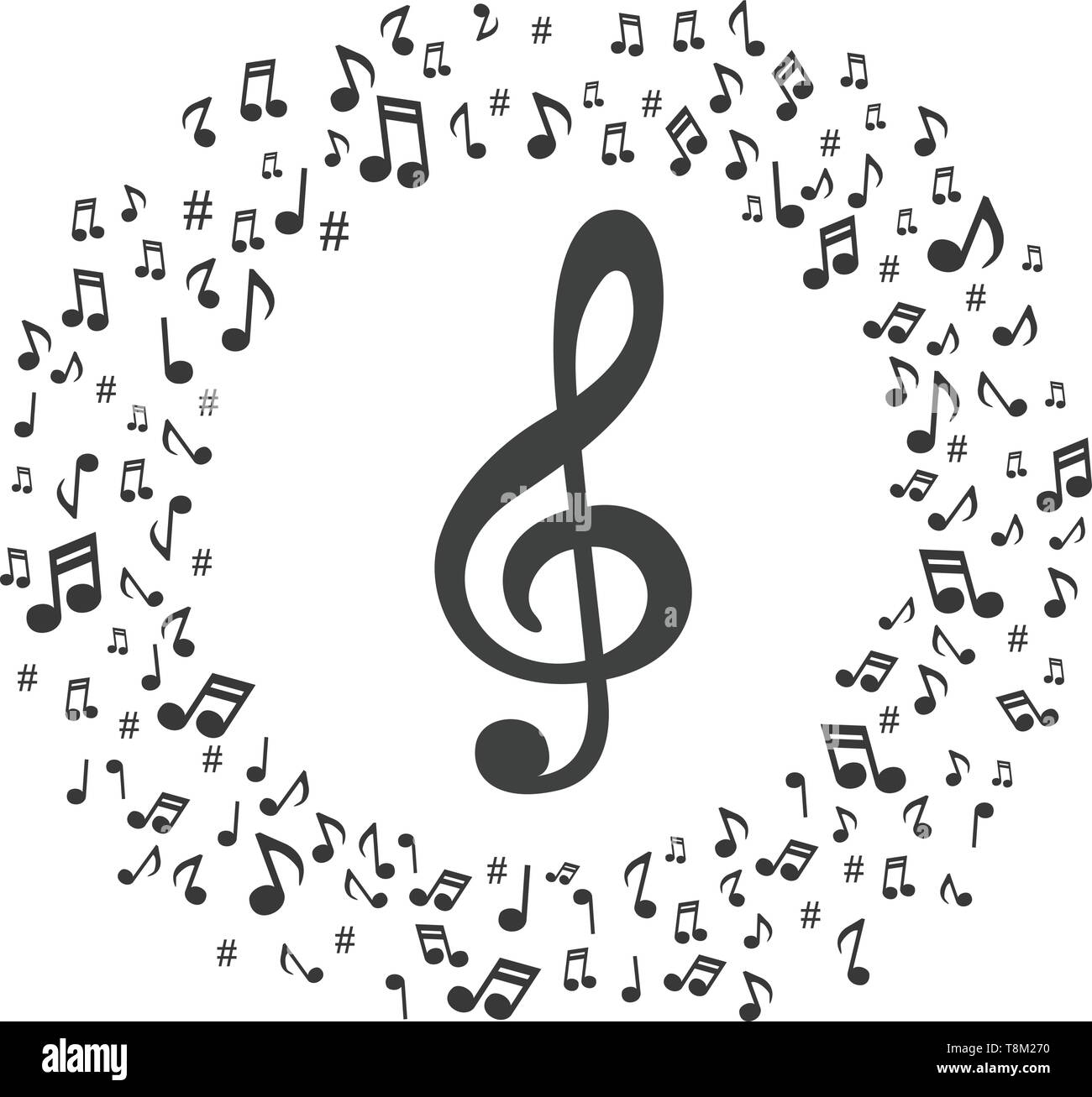 Music notes musical notes White background Vector illustrator Stock Vector